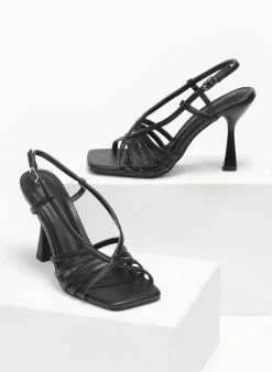 The Fashion Project Πέδιλα με λεπτά λουράκια - Μαύρο -The Fashion Project κατάστημα pedila me lepta lourakia 110742 1wik