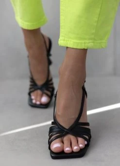 The Fashion Project Πέδιλα με λεπτά λουράκια - Μαύρο -The Fashion Project κατάστημα pedila me lepta lourakia 110742 p91d