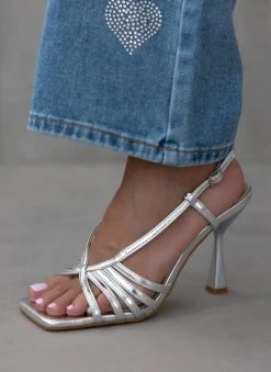 The Fashion Project Πέδιλα με λεπτά λουράκια - Ασημί