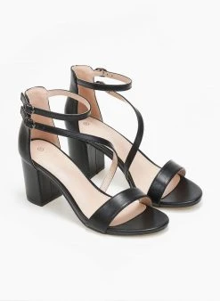 The Fashion Project Πέδιλα με μπαρέτα διπλή - Μαύρο -The Fashion Project κατάστημα pedila me lokso desimo 110722 0kf0