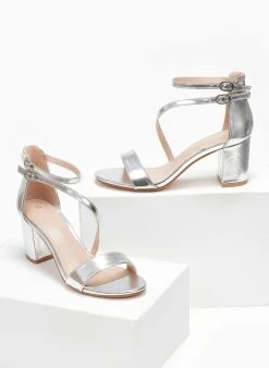 The Fashion Project Πέδιλα με μπαρέτα διπλή - Ασημί -The Fashion Project κατάστημα pedila me lokso desimo 110725 r18w