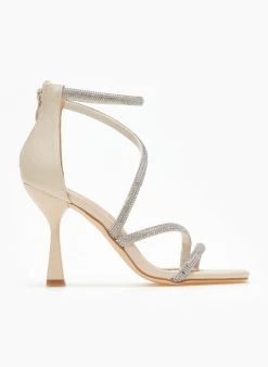 The Fashion Project Πέδιλα με λουράκια από Strass - Μπεζ