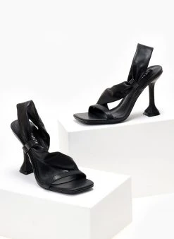 The Fashion Project Πέδιλα με μαλακή λοξή φάσα - Μαύρο -The Fashion Project κατάστημα pedila me malaki loksi fasa 104653 8el8