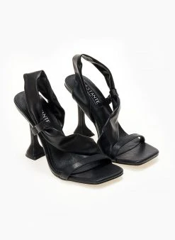 The Fashion Project Πέδιλα με μαλακή λοξή φάσα - Μαύρο -The Fashion Project κατάστημα pedila me malaki loksi fasa 104653 l5li