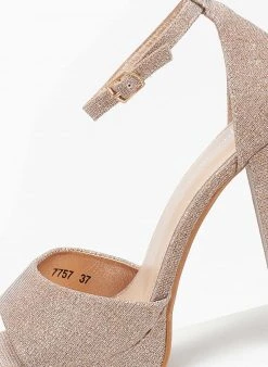 The Fashion Project Πέδιλα με φιάπα από ύφασμα Glitter - Χαλκός -The Fashion Project κατάστημα pedila me mpareta apo ufasma glitter 110643 5pf6