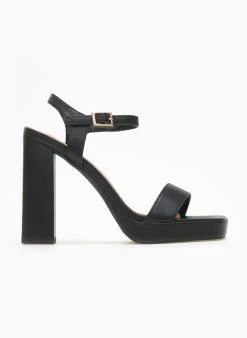 The Fashion Project Πέδιλα με μπαρέτα και φιάπα - Μαύρο