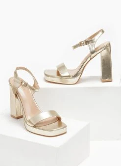 The Fashion Project Πέδιλα με μπαρέτα και φιάπα - Χρυσό -The Fashion Project κατάστημα pedila me mpareta kai fiapa 110614 wx6t