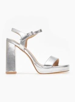 The Fashion Project Πέδιλα με μπαρέτα και φιάπα - Ασημί