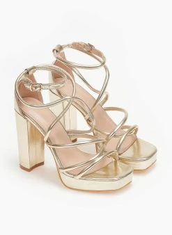 The Fashion Project Πέδιλα με μπαρέτα και φιάπα - Χρυσό -The Fashion Project κατάστημα pedila me mpareta kai fiapa 111253 cf4k