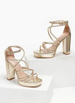 The Fashion Project Πέδιλα με μπαρέτα και φιάπα - Χρυσό -The Fashion Project κατάστημα pedila me mpareta kai fiapa 111253 yh9b