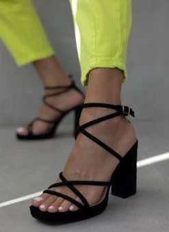 The Fashion Project Πέδιλα με μπαρέτα και φιάπα - Μαύρο