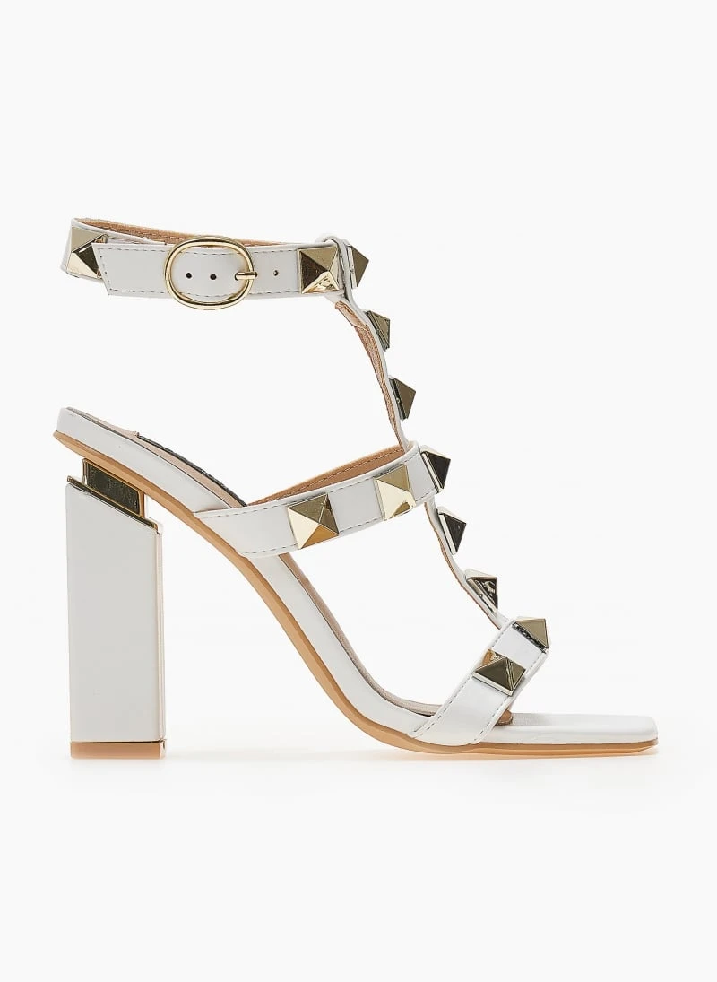 The Fashion Project Πέδιλα με μπαρέτα και μεταλλικά τρουκς - Λευκό 7 The Fashion Project Πέδιλα με μπαρέτα και μεταλλικά τρουκς - Λευκό - Image 7