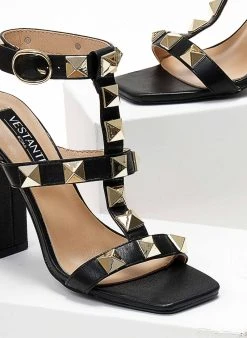 The Fashion Project Πέδιλα με μπαρέτα και μεταλλικά τρουκς - Μαύρο -The Fashion Project κατάστημα pedila me mpareta kai metallika trouks 104642 bj90