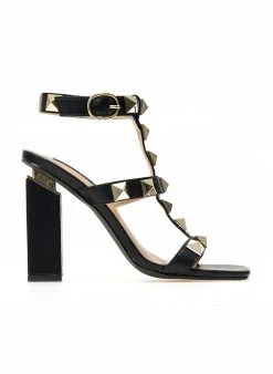 The Fashion Project Πέδιλα με μπαρέτα και μεταλλικά τρουκς - Μαύρο -The Fashion Project κατάστημα pedila me mpareta kai metallika trouks 104642 bz6y