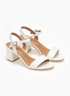 The Fashion Project Πέδιλα με μπαρέτα και Pattern - Λευκό -The Fashion Project κατάστημα pedila me mpareta kai pattern 111342 c315