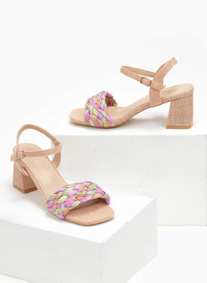 The Fashion Project Πέδιλα με μπαρέτα και πλεκτή φάσα - Πορτοκαλί 4 The Fashion Project Πέδιλα με μπαρέτα και πλεκτή φάσα - Πορτοκαλί - Image 4