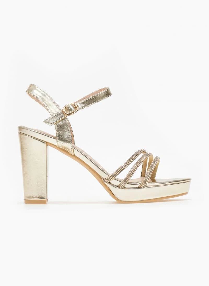 The Fashion Project Πέδιλα με μπαρέτα και στρας - Χρυσό 1 The Fashion Project Πέδιλα με μπαρέτα και στρας - Χρυσό