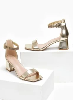 The Fashion Project Πέδιλα με μπαρέτα και στρας - Χρυσό -The Fashion Project κατάστημα pedila me mpareta kai strass 110707 bm1b