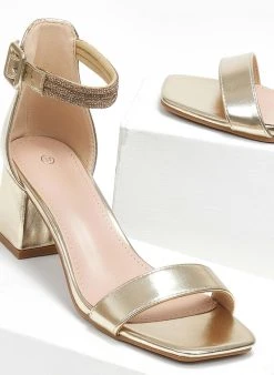 The Fashion Project Πέδιλα με μπαρέτα και στρας - Χρυσό -The Fashion Project κατάστημα pedila me mpareta kai strass 110707 oyx5