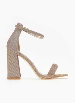 The Fashion Project Πέδιλα με μπαρέτα και στρας - Χαλκός