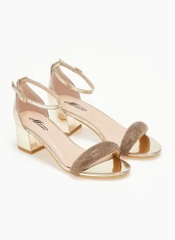 The Fashion Project Πέδιλα με μπαρέτα και στρας φάσα - Χρυσό -The Fashion Project κατάστημα pedila me mpareta kai strass fasa 110697 fa46