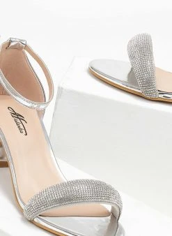 The Fashion Project Πέδιλα με μπαρέτα και στρας φάσα - Ασημί -The Fashion Project κατάστημα pedila me mpareta kai strass fasa 110698 5rhl