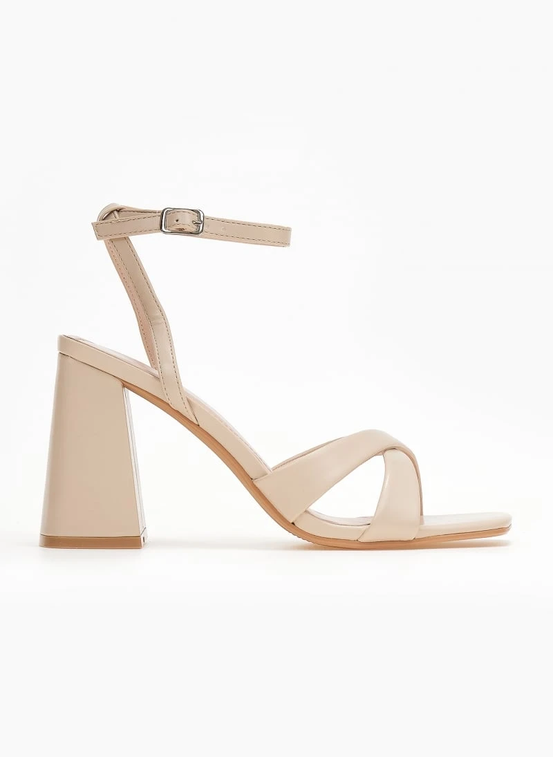 The Fashion Project Πέδιλα με μπαρέτα και χιαστί λουράκια - Μπεζ 1 The Fashion Project Πέδιλα με μπαρέτα και χιαστί λουράκια - Μπεζ
