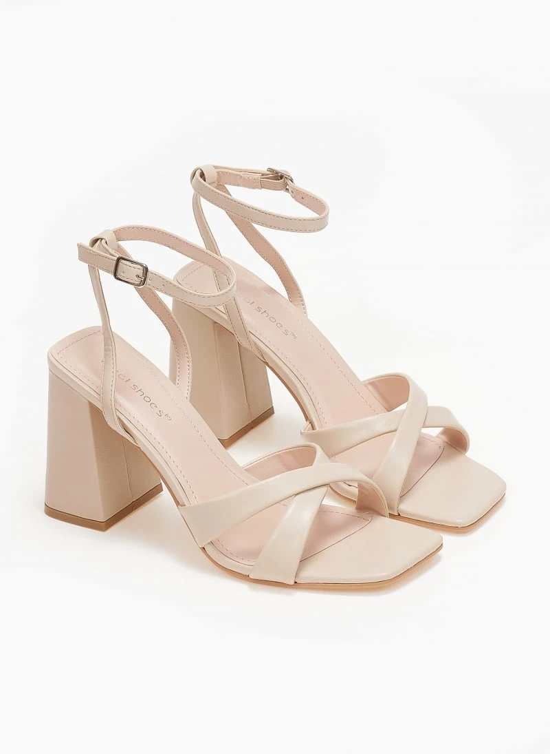 The Fashion Project Πέδιλα με μπαρέτα και χιαστί λουράκια - Μπεζ 4 The Fashion Project Πέδιλα με μπαρέτα και χιαστί λουράκια - Μπεζ - Image 4