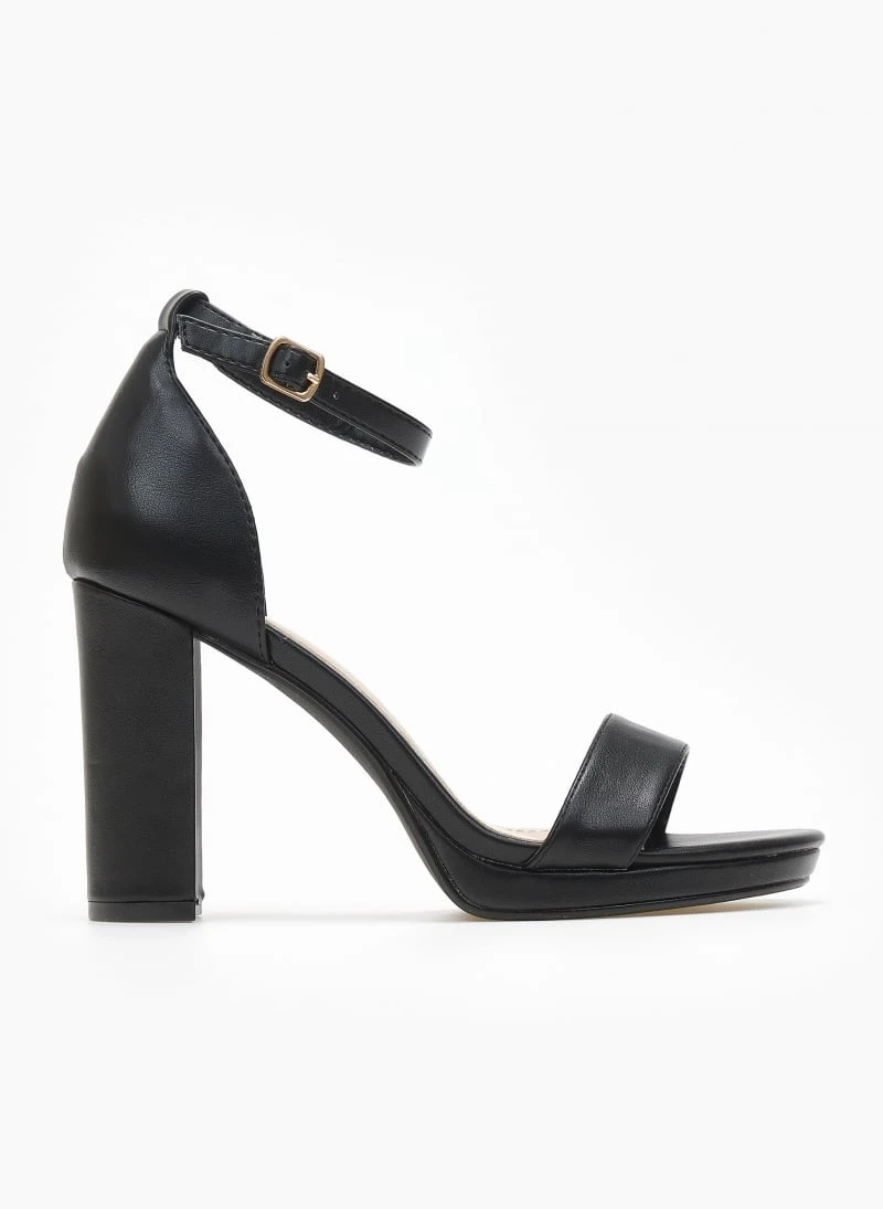 The Fashion Project Πέδιλα με μπαρέτα και χοντρό τακούνι - Μαύρο 1 The Fashion Project Πέδιλα με μπαρέτα και χοντρό τακούνι - Μαύρο