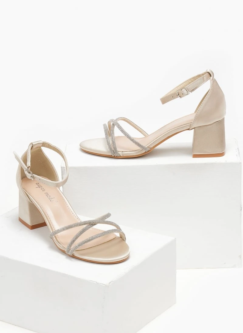 The Fashion Project Πέδιλα με μπαρέτα σατέν - Μπεζ 3 The Fashion Project Πέδιλα με μπαρέτα σατέν - Μπεζ - Image 3