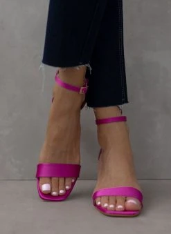 Πέδιλα με μπαρέτα σατέν Tfp - Φούξια -The Fashion Project κατάστημα pedila me mpareta saten tfp 110894 khiu