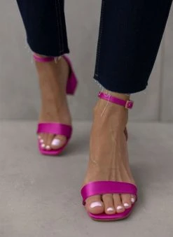 Πέδιλα με μπαρέτα σατέν Tfp - Φούξια -The Fashion Project κατάστημα pedila me mpareta saten tfp 110894 kkzu