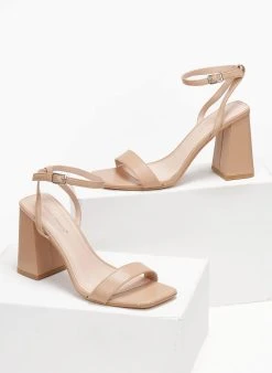 The Fashion Project Πέδιλα με μπαρέτα σε καρέ γραμμή - Τάουπε -The Fashion Project κατάστημα pedila me mpareta se kare grammi 111226 jz5v