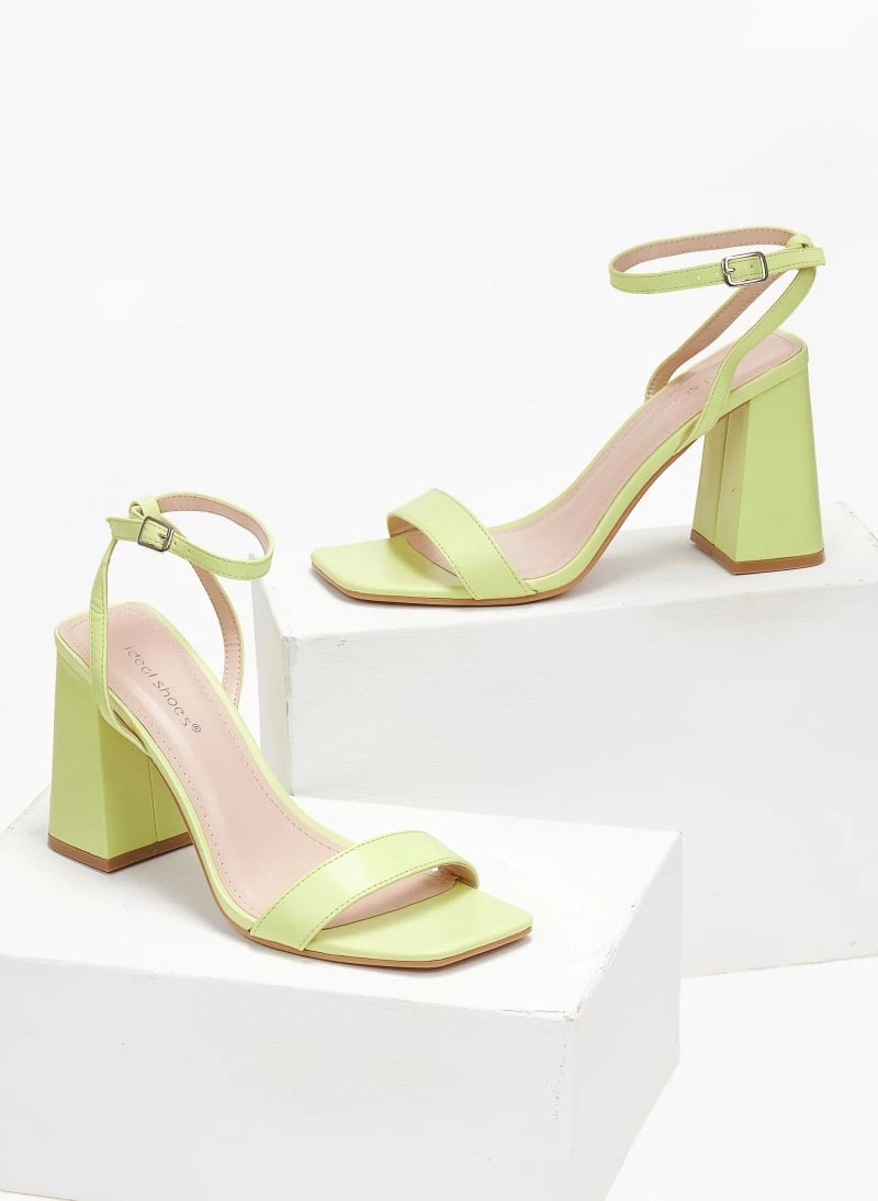 The Fashion Project Πέδιλα με μπαρέτα σε καρέ γραμμή - Lime 3 The Fashion Project Πέδιλα με μπαρέτα σε καρέ γραμμή - Lime - Image 3