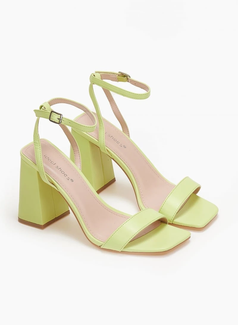 The Fashion Project Πέδιλα με μπαρέτα σε καρέ γραμμή - Lime 2 The Fashion Project Πέδιλα με μπαρέτα σε καρέ γραμμή - Lime - Image 2