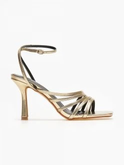 The Fashion Project Πέδιλα με μπαρέτα σε μεταλλικά χρώματα - Χρυσό