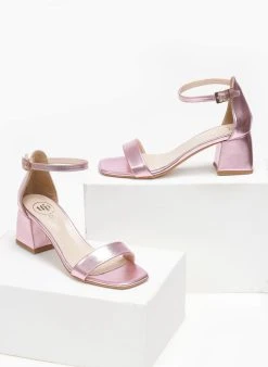 Πέδιλα με μπαρέτα σε μεταλλικά χρώματα Tfp - Ροζ -The Fashion Project κατάστημα pedila me mpareta se metallika xrwmata tfp 110929 b8k0