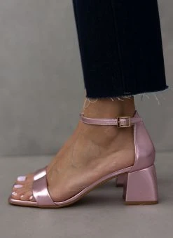 Πέδιλα με μπαρέτα σε μεταλλικά χρώματα Tfp - Ροζ