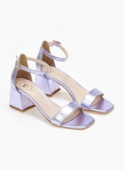 Πέδιλα με μπαρέτα σε μεταλλικά χρώματα Tfp - Λιλά -The Fashion Project κατάστημα pedila me mpareta se metallika xrwmata tfp 111158 xyyf