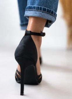 The Fashion Project Πέδιλα με μπαρέτα υφασμάτινα - Μαύρο -The Fashion Project κατάστημα pedila me mpareta ufasmatina 110600 64on