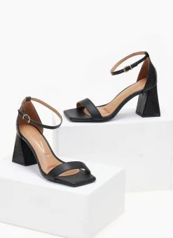 Πέδιλα με μπαρέτα και Pattern Vizzano 6464.102 - Μαύρο -The Fashion Project κατάστημα pedila me pattern sto takouni vizzano 6464102 106422 3t50