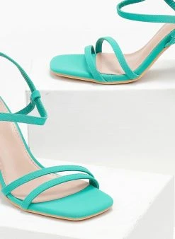 The Fashion Project Πέδιλα με περαστό λουράκι - Μέντα -The Fashion Project κατάστημα pedila me perasto louraki 111196 h2to