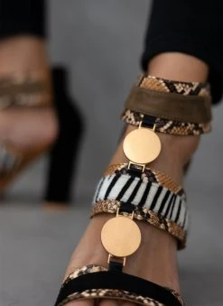 The Fashion Project Πέδιλα με Print και μεταλλικά στοιχεία - Multi -The Fashion Project κατάστημα pedila me print kai metallika stoixeia 111734 61cn