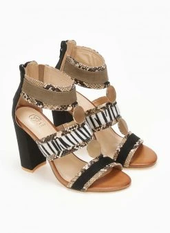 The Fashion Project Πέδιλα με Print και μεταλλικά στοιχεία - Multi -The Fashion Project κατάστημα pedila me print kai metallika stoixeia 111734 8207