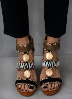 The Fashion Project Πέδιλα με Print και μεταλλικά στοιχεία - Multi -The Fashion Project κατάστημα pedila me print kai metallika stoixeia 111734 s8ak