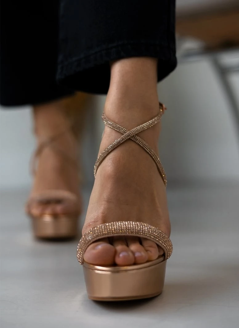 The Fashion Project Πέδιλα με στρας και φιάπα - Χαλκός 4 The Fashion Project Πέδιλα με στρας και φιάπα - Χαλκός - Image 4