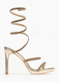 The Fashion Project Πέδιλα με στρας και έλασμα - Χρυσό