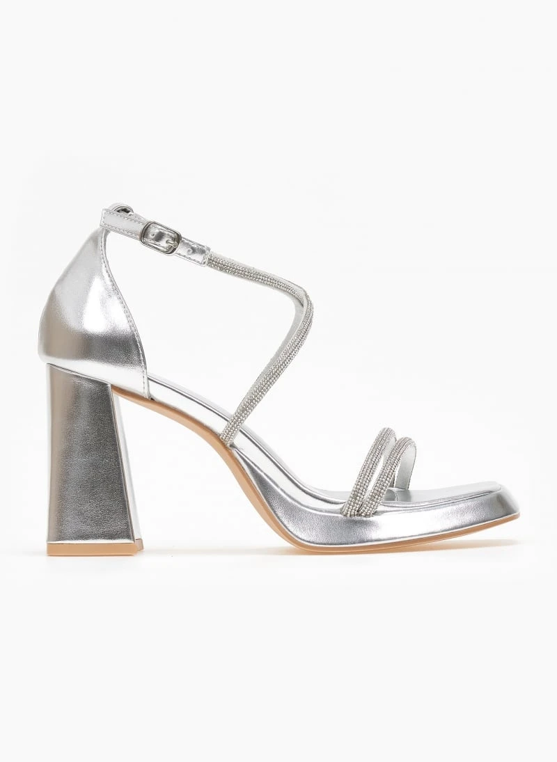 The Fashion Project Πέδιλα με στρας και φιάπα - Ασημί 2 The Fashion Project Πέδιλα με στρας και φιάπα - Ασημί - Image 2