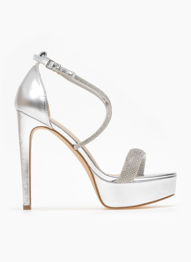 The Fashion Project Πέδιλα με στρας και φιάπα - Ασημί 2 The Fashion Project Πέδιλα με στρας και φιάπα - Ασημί - Image 2