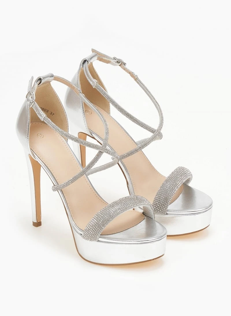 The Fashion Project Πέδιλα με στρας και φιάπα - Ασημί 5 The Fashion Project Πέδιλα με στρας και φιάπα - Ασημί - Image 5